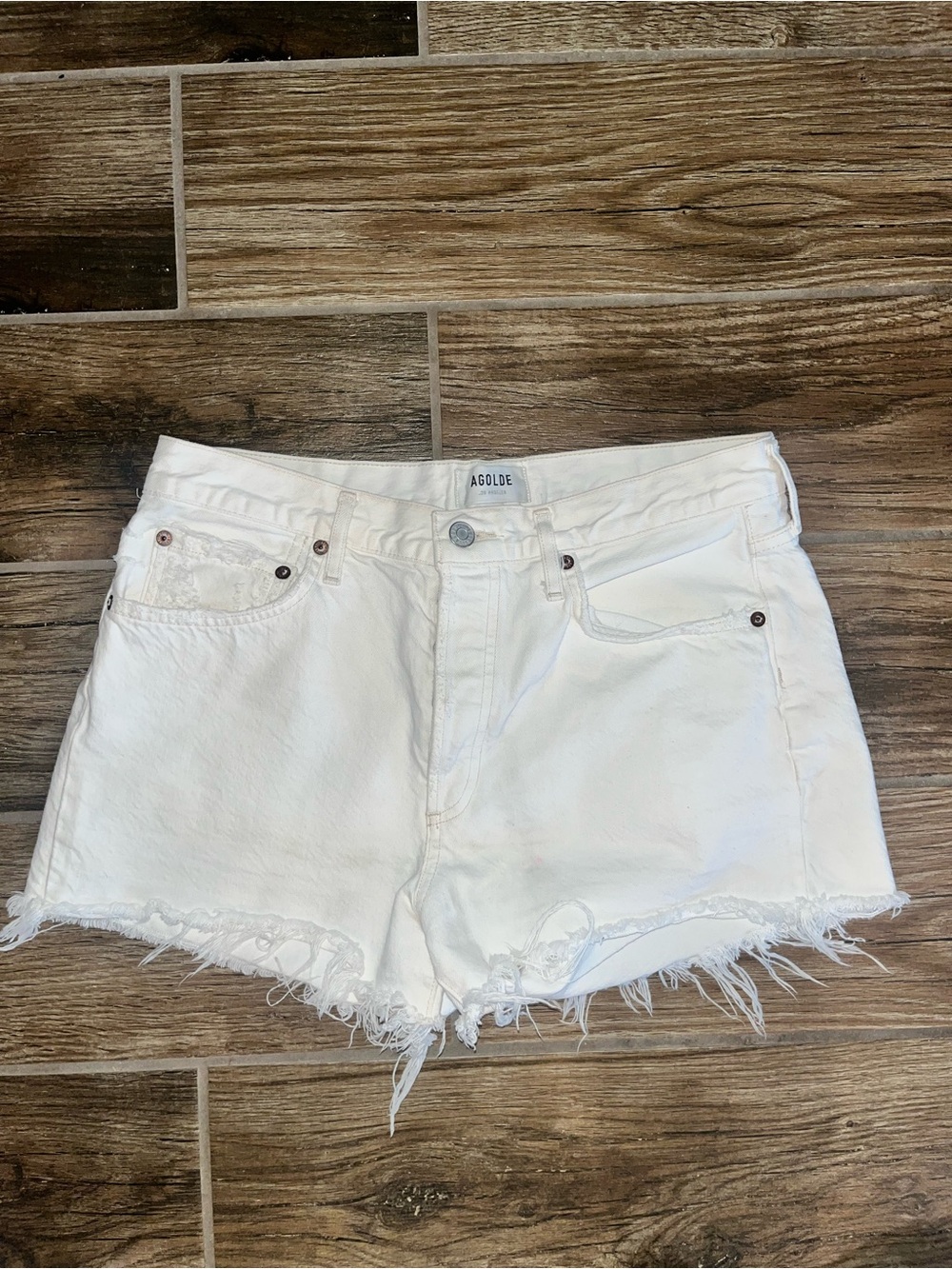 AGOLDE Parker Denim cut-off jean shorts